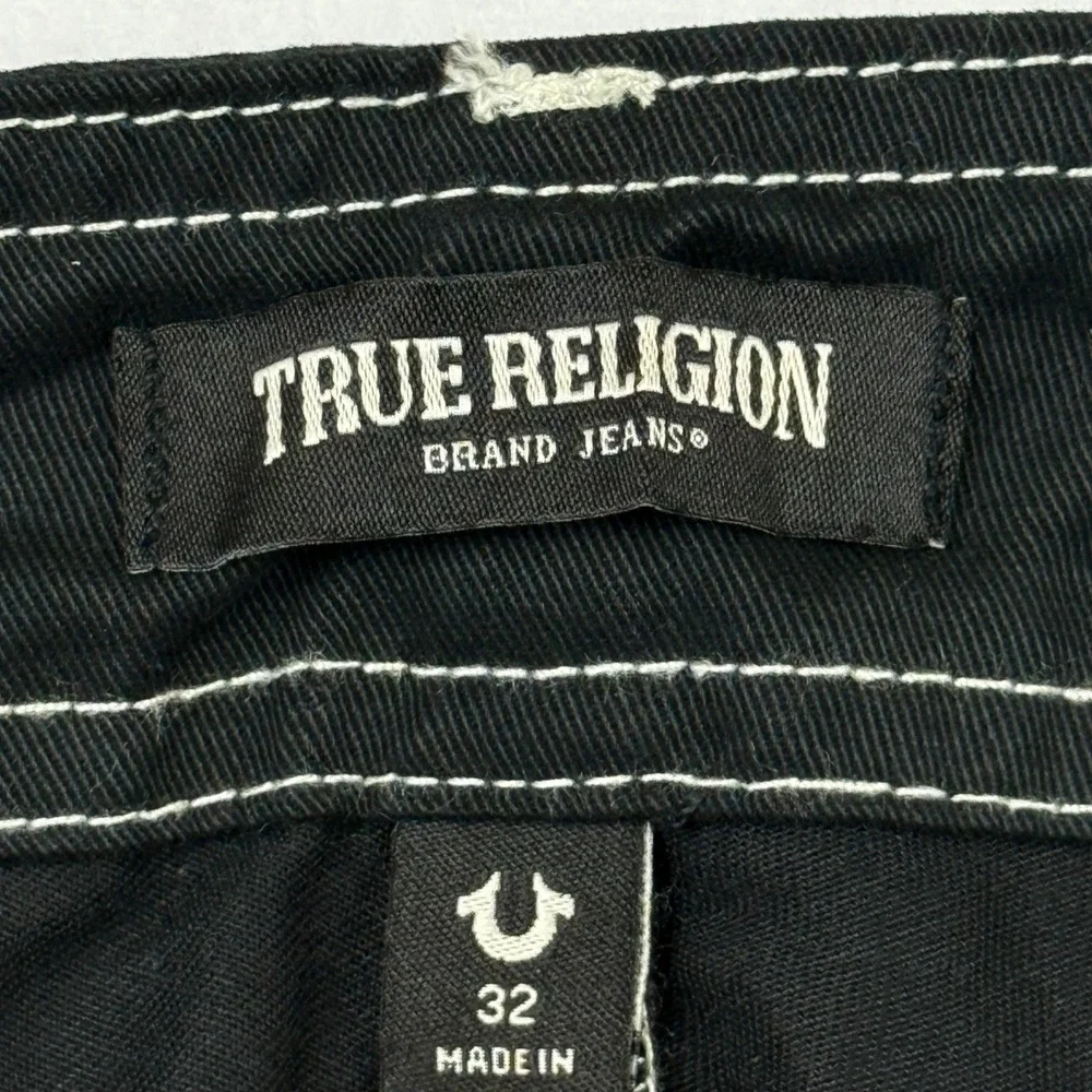 True Religion Men's Straight Leg Outline Jet Black Cargo Pants 32x32 NWT $159.00